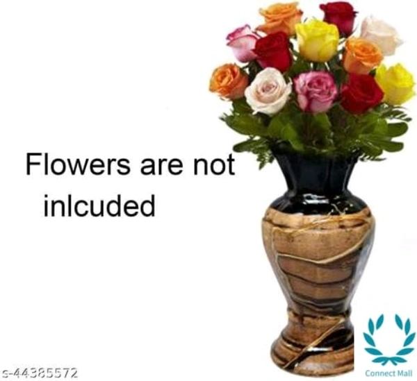  Brown Ceramic Attractive Vases - Brown,  Ceramic, Pack of1